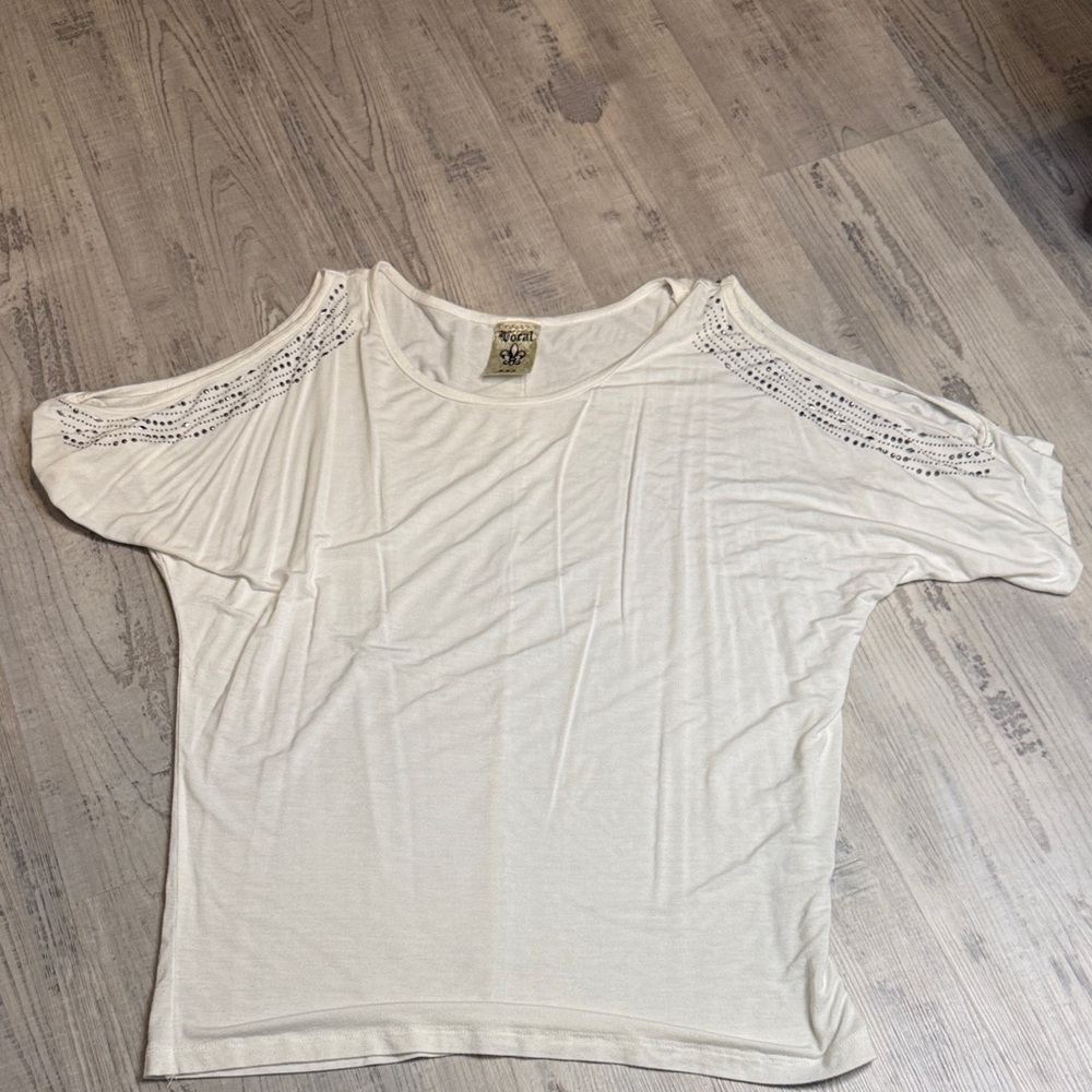 Vocal Cream Cold Shoulder Blouse